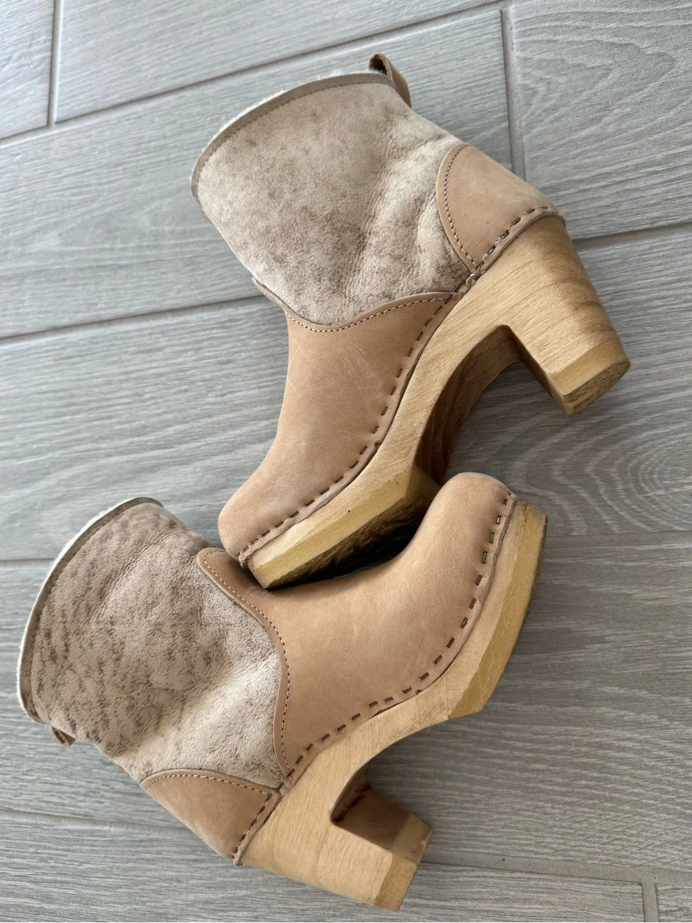 NO 6 Sherpa Clog Ankle Boots Size 35 GUC